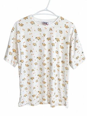Vintage Basic Floral Ditsy Print T-Shirt Women’s Medium Cottagecore 90s Style